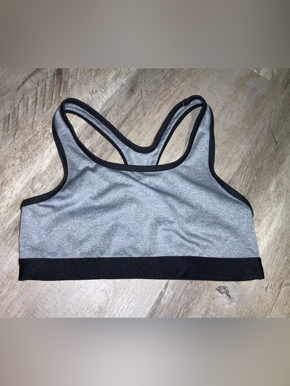 (Bin 5) Danskin, Gray & Black Racerback Sports Bra, Size M